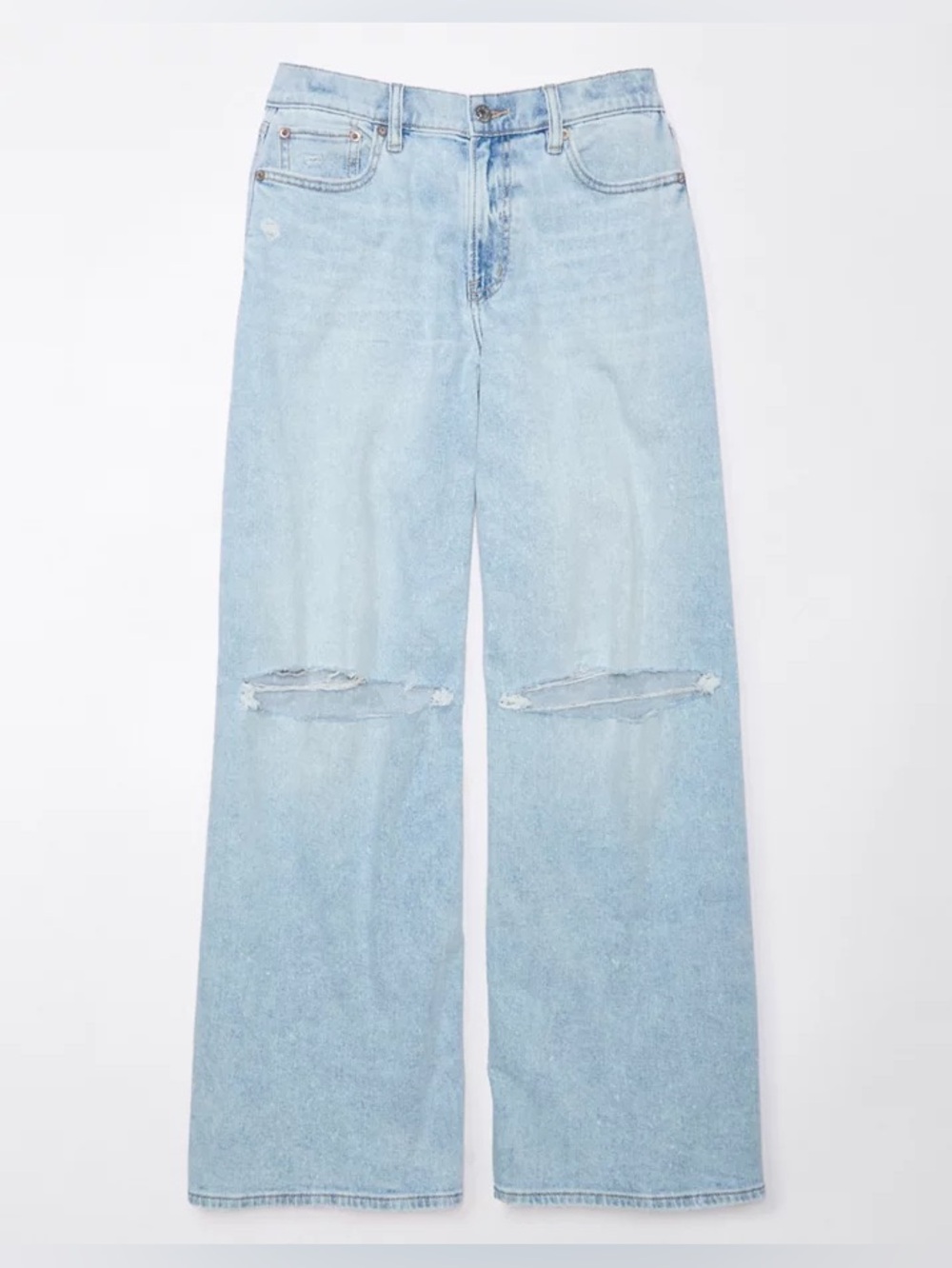 NWT American Eagle Dreamy Drape Ultra Wide-Leg Super High-Waisted Jean - Picture 4 of 16